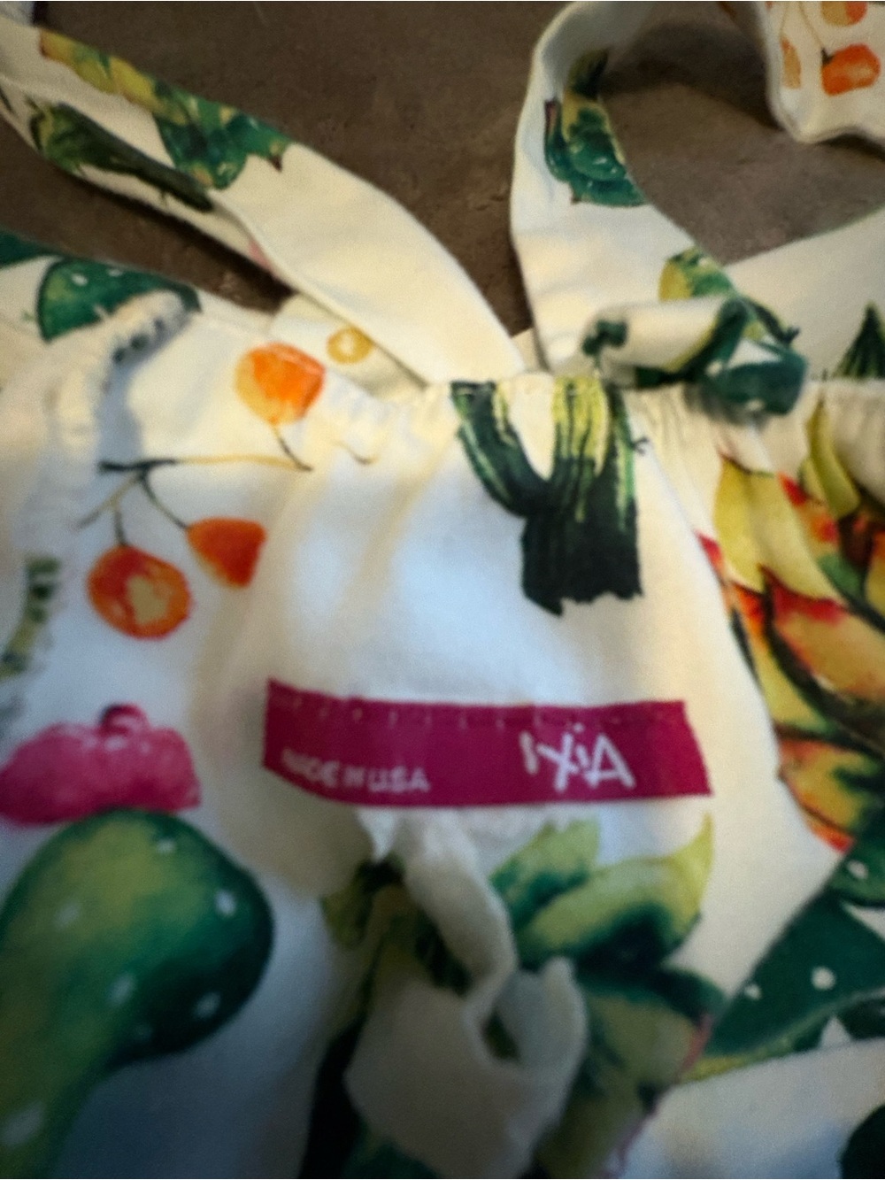 White Cactus-Print Sleeveless Mini Dress with Green Botanical Motif - Picture 7 of 12
